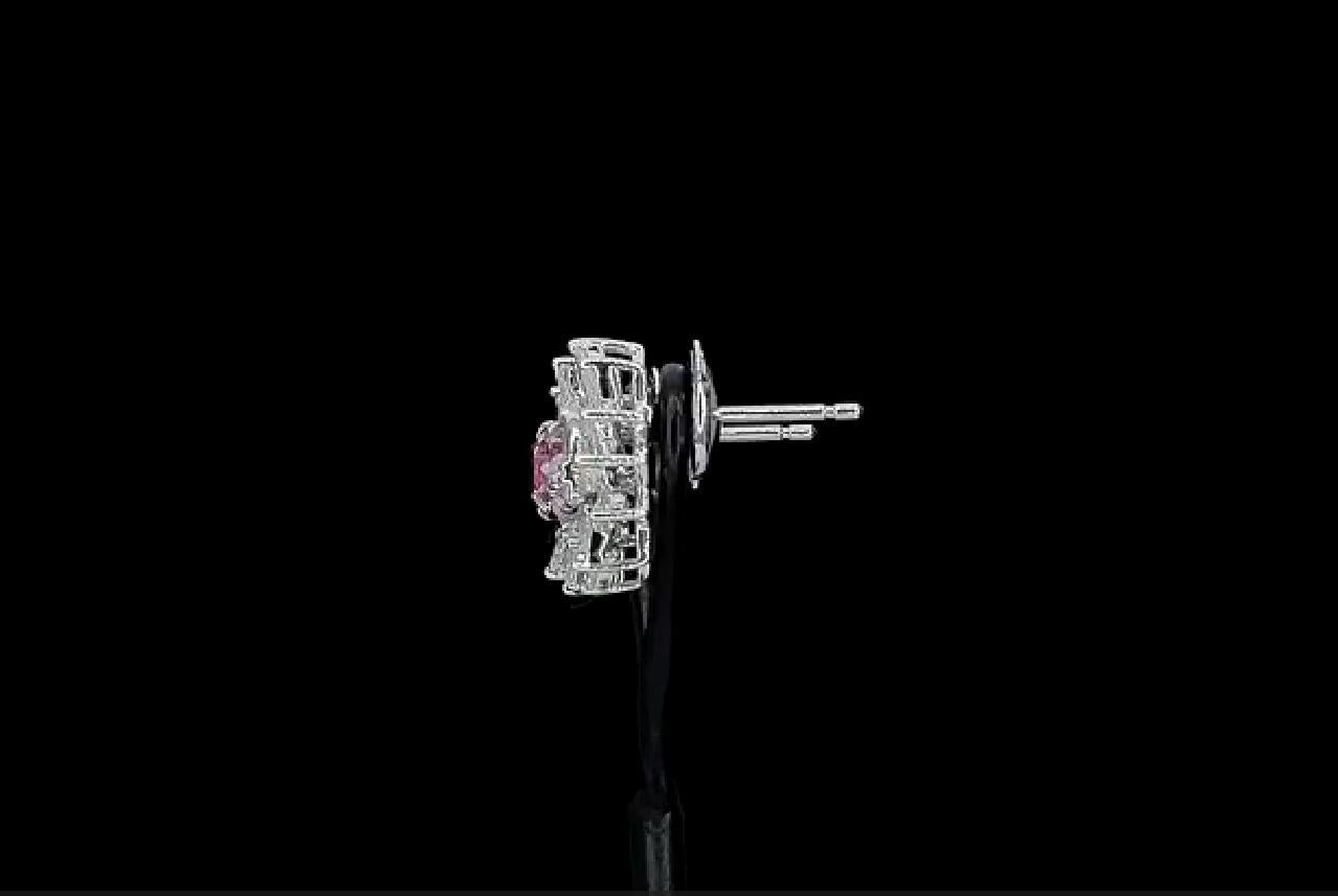 Women's or Men's GIA Certified Faint Pink Diamond Earrings For Sale
