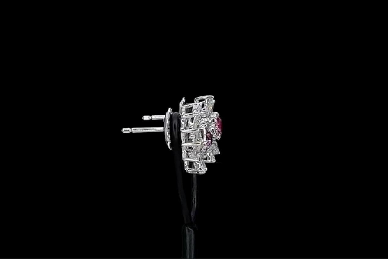 GIA Certified Faint Pink Diamond Earrings For Sale 1
