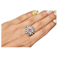 Bague en diamant certifié GIA de couleur rose pâle 0,40 carat VS1 en forme de coussin