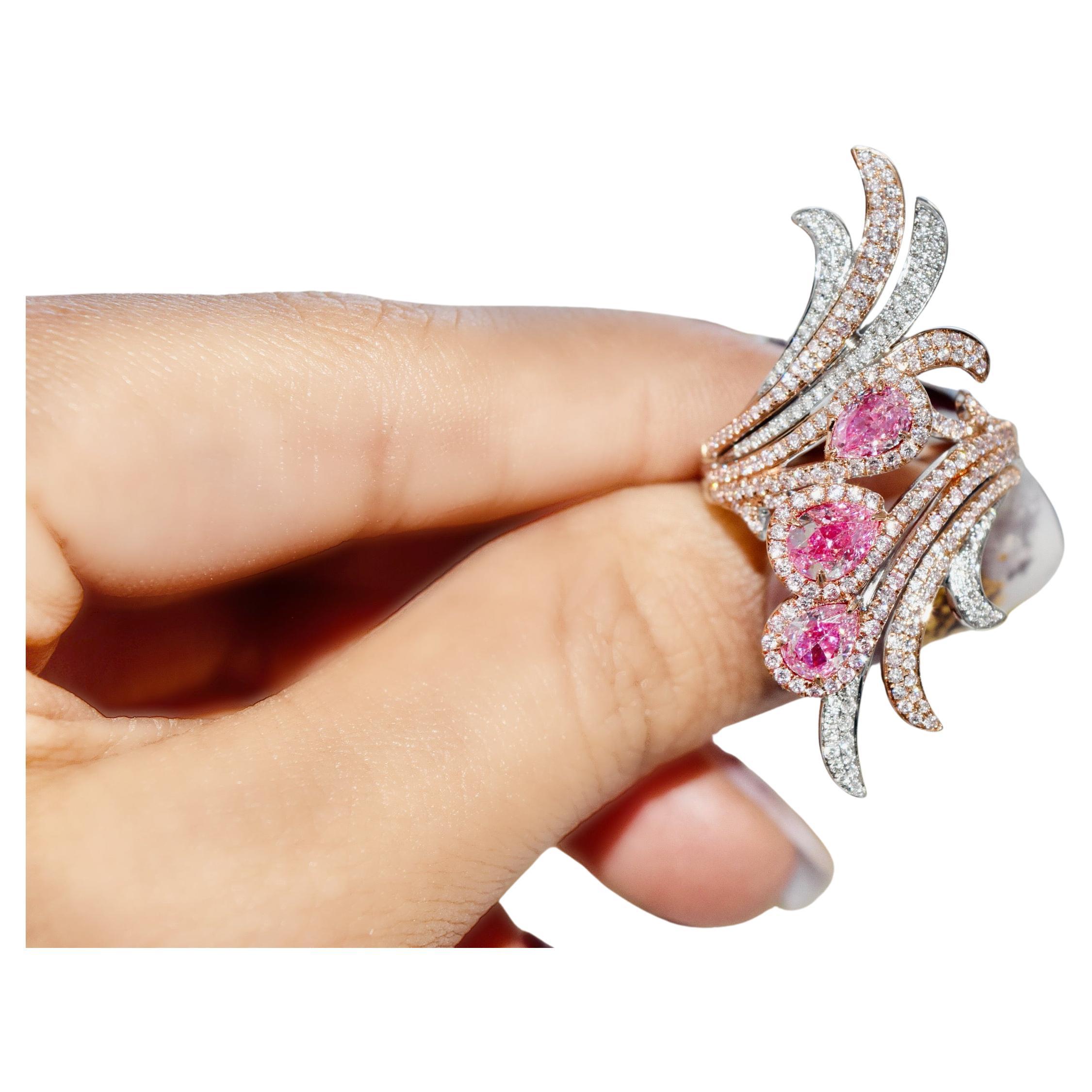 GIA Certified Faint Pink Diamond Ring