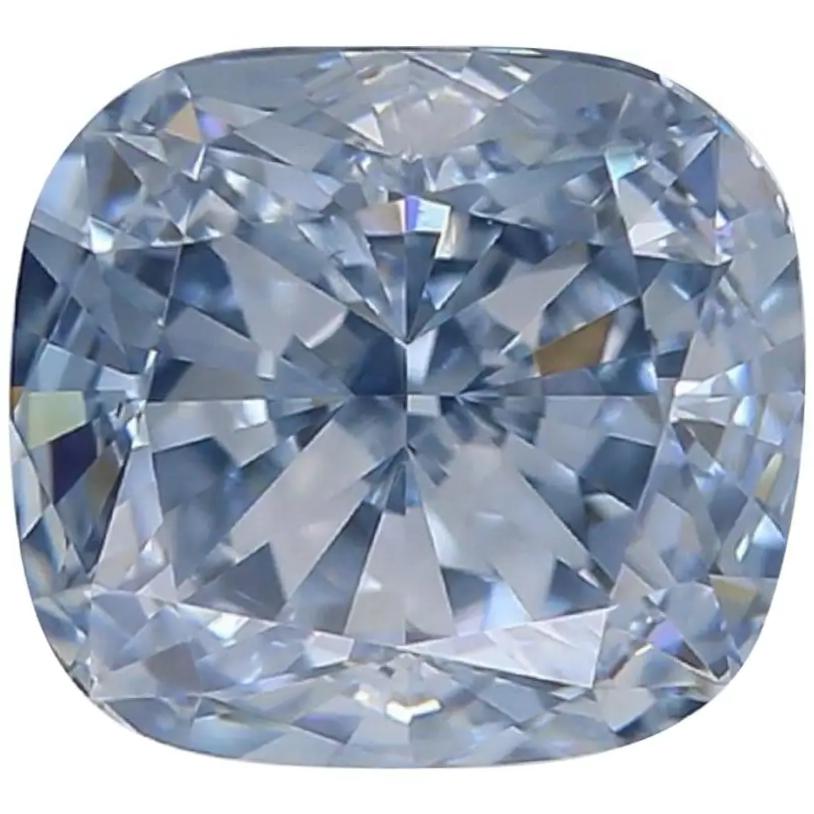 GIA-zertifizierter Fancy Blue Kissenschliff Diamant VS1 Reinheit im Zustand „Neu“ in Chicago, IL