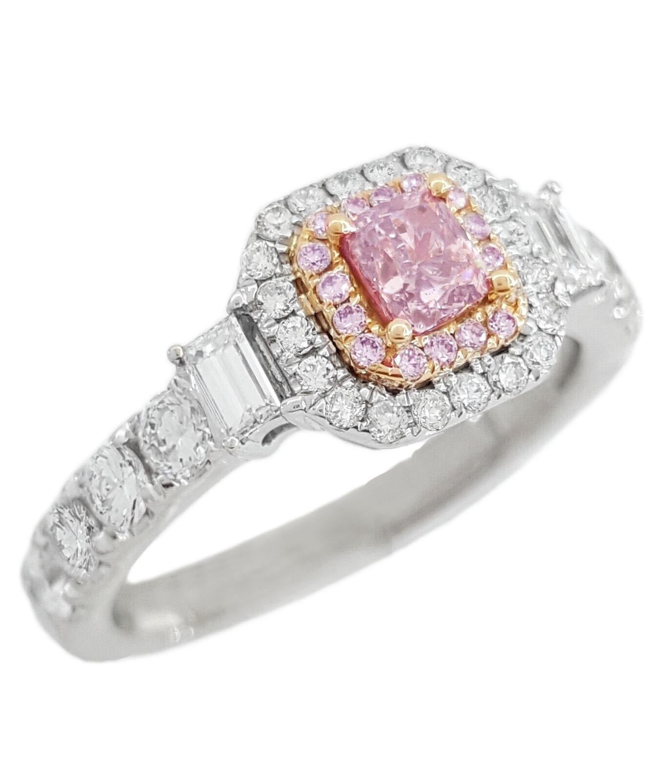 Modern GIA Certified Fancy Brown-Pink Cushion Diamond Ring For Sale