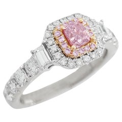 GIA Certified Fancy Brown-Pink Cushion Diamond Ring