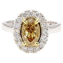 GIA Certified Fancy Brown-Yellow Diamond 1.87 Carat TW Gold Cocktail Ring