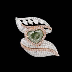 GIA Certified Fancy Brownish Greenish Yellow VS1 Clarity Diamond Ring