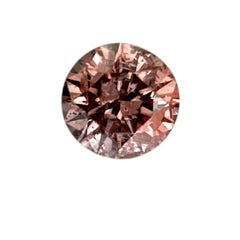 GIA-zertifizierter Fancy Brauner Orangenrosa 0,11 Karat natürlicher runder Diamant