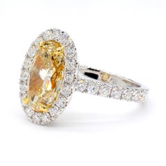 GIA Certified Fancy Brownish Yellow Oval Diamond 4.06 Carat TW Cocktail Ring