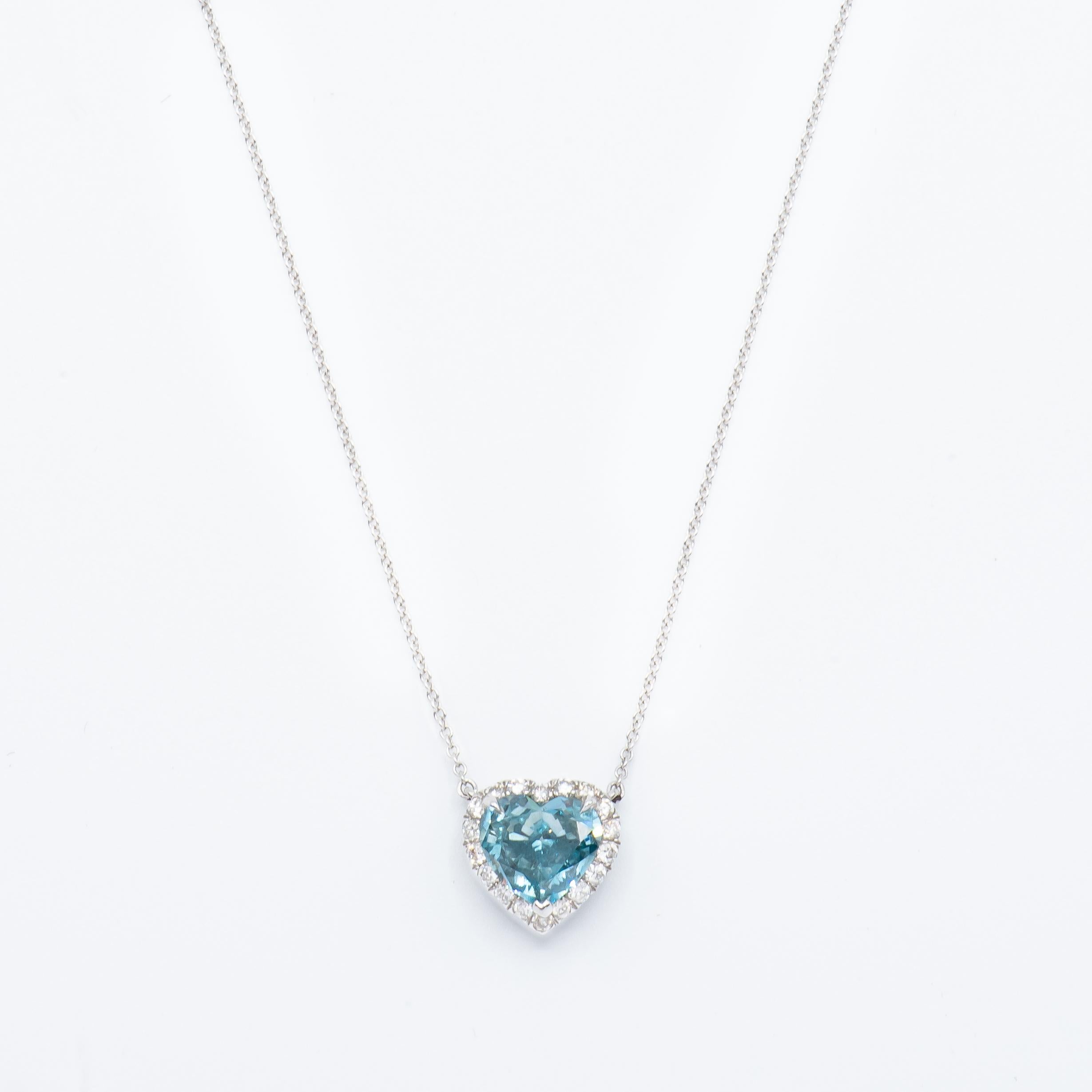 Heart Cut GIA Certified Fancy Intense Blue Heart Shape Diamond For Sale