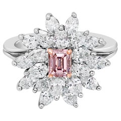 Roman Malakov, GIA Certified Fancy Intense Pink Diamond Cluster Engagement Ring