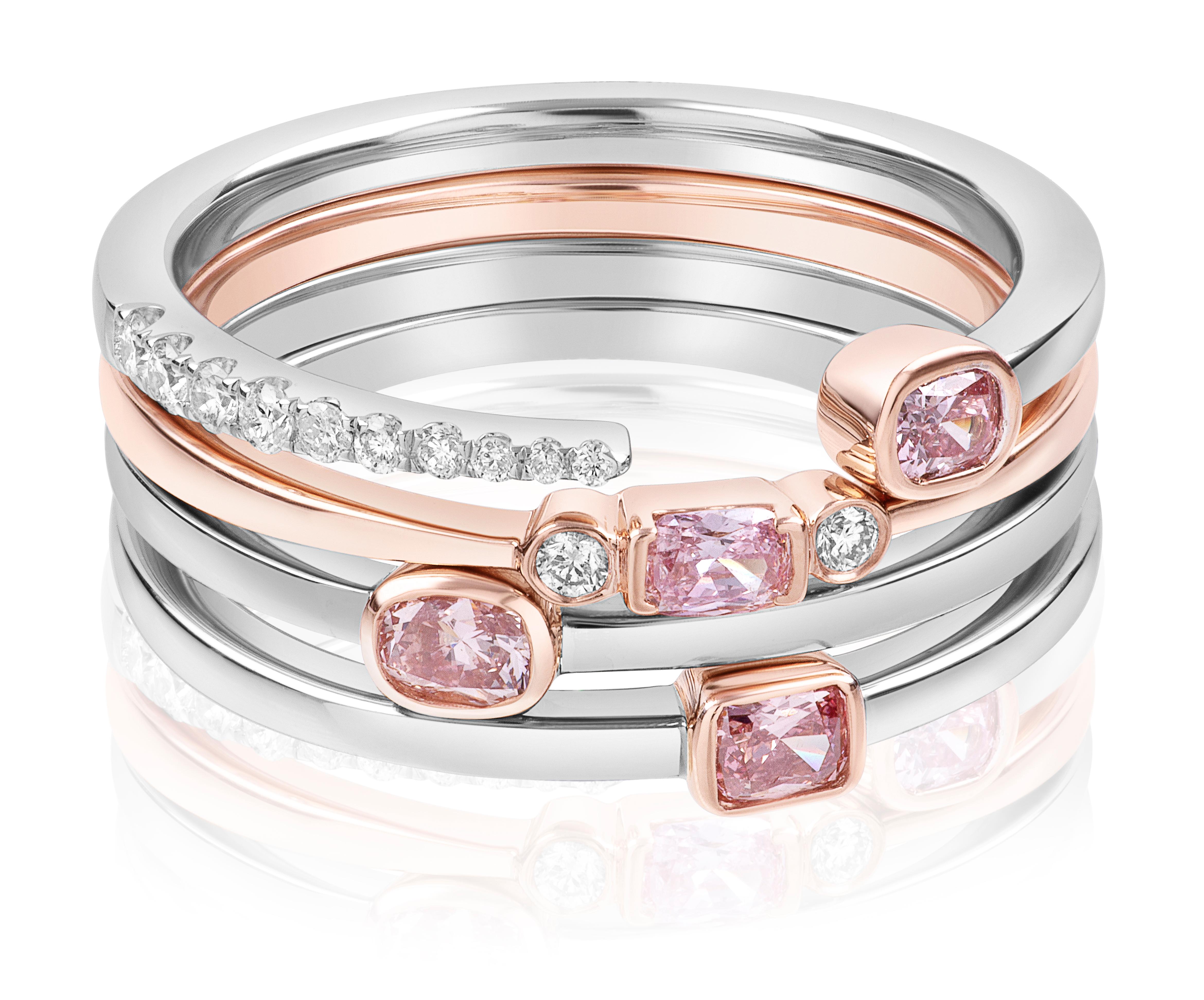 Radiant Cut GIA Certified Fancy Intense Radiant Stackable Ring