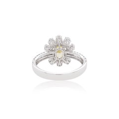 GIA Certified Yellow Diamond Platinum Cocktail Ring