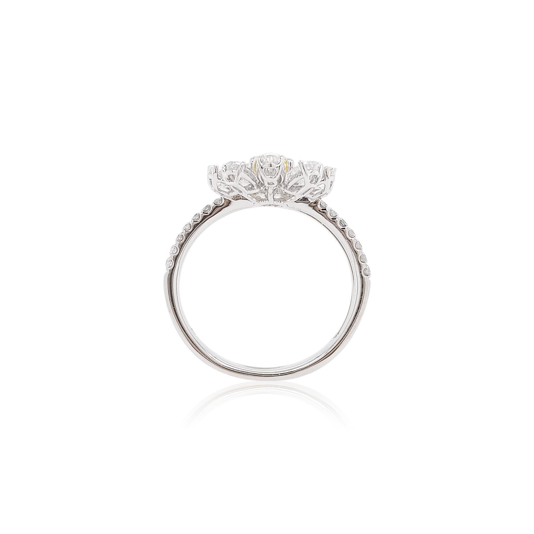 Contemporary GIA Certified Yellow Diamond Platinum Cocktail Ring For Sale