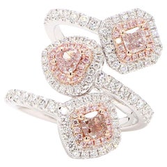 GIA Certified Fancy Light Brown-Pink Heart Diamond 1.83 Carat TW Cocktail Ring