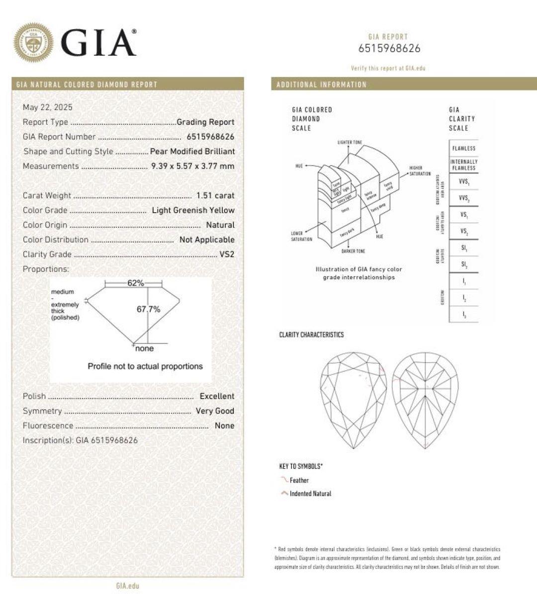 Boucles d'oreilles composées de diamants de couleur jaune verdâtre certifiés GIA en vente 1
