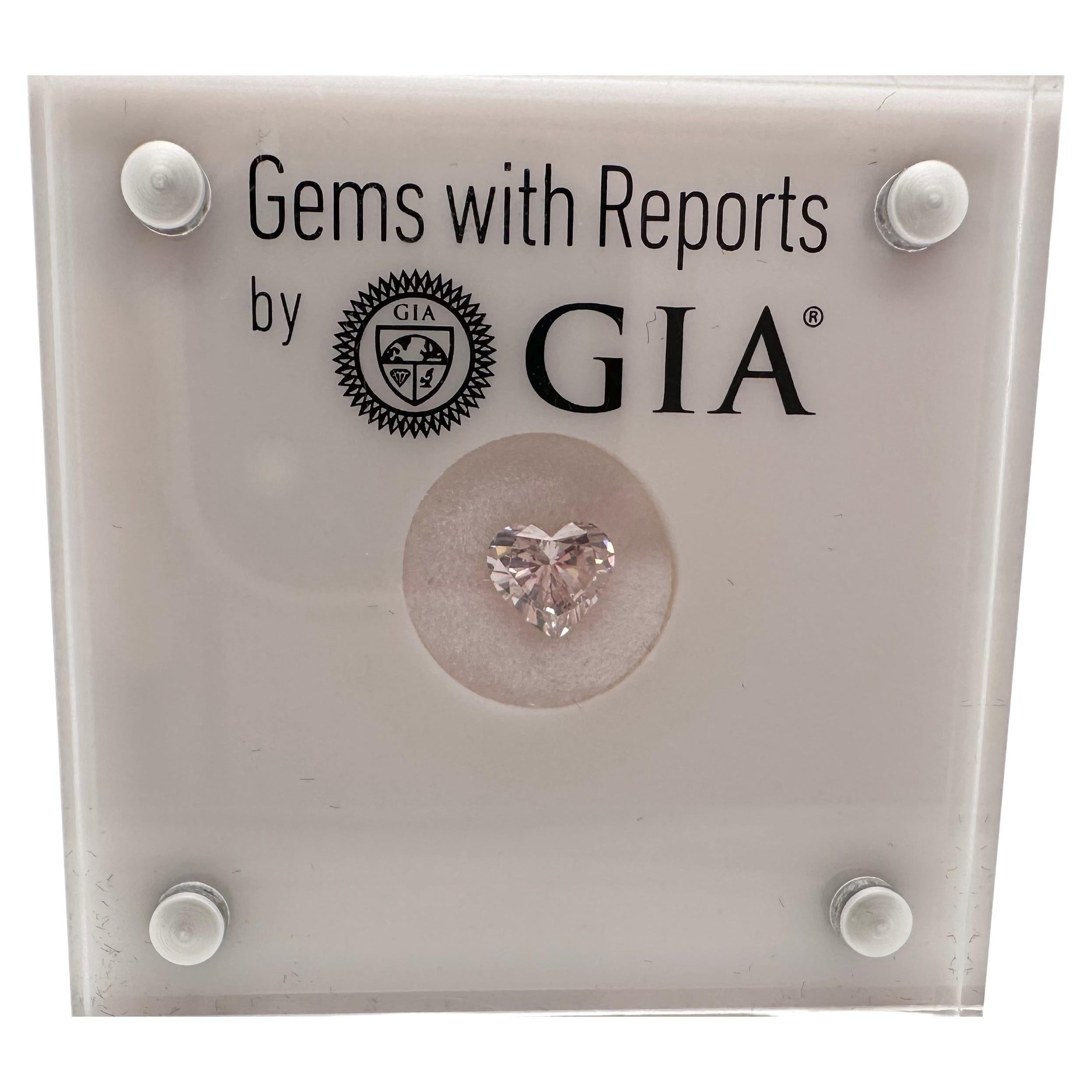 Diamant en forme de cœur rose clair certifié GIA, en vrac 1,03ct en vente
