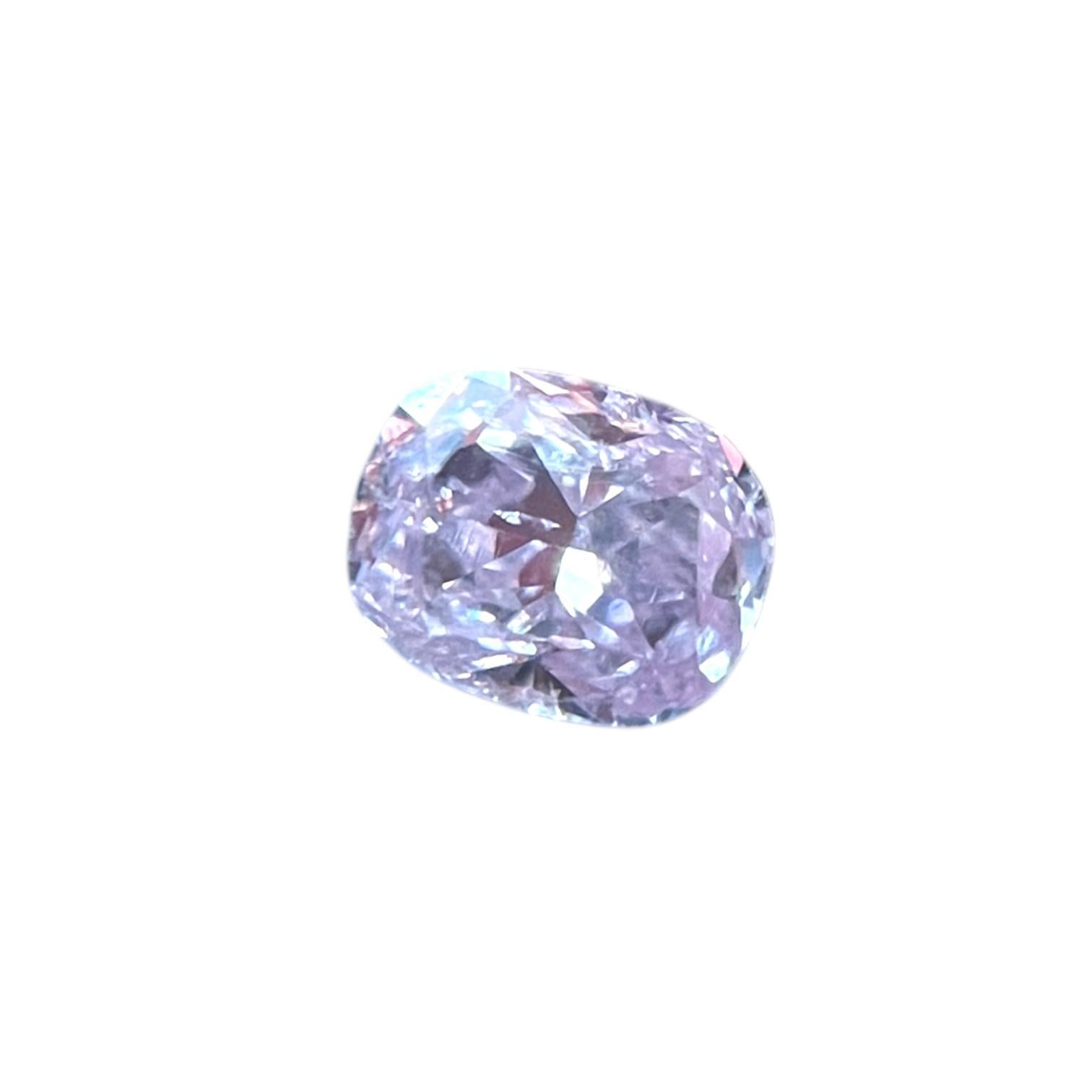 Cushion Cut GIA Certified Fancy Light Purplish Pink Natural 0.11ct cushion Loose Diamond