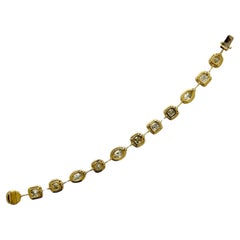 Pulsera de diamantes naturales fantasía multiforme con certificado GIA 19,24 quilates en oro de 18 quilates