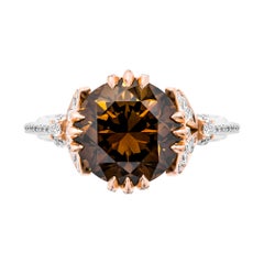 GIA Certified Fancy Orange Brown Diamond Cocktail Ring