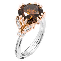 GIA Certified Fancy Orange Brown Diamond Cocktail Ring