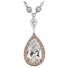 GIA Certified Fancy Pink Diamond & White Diamond Necklace