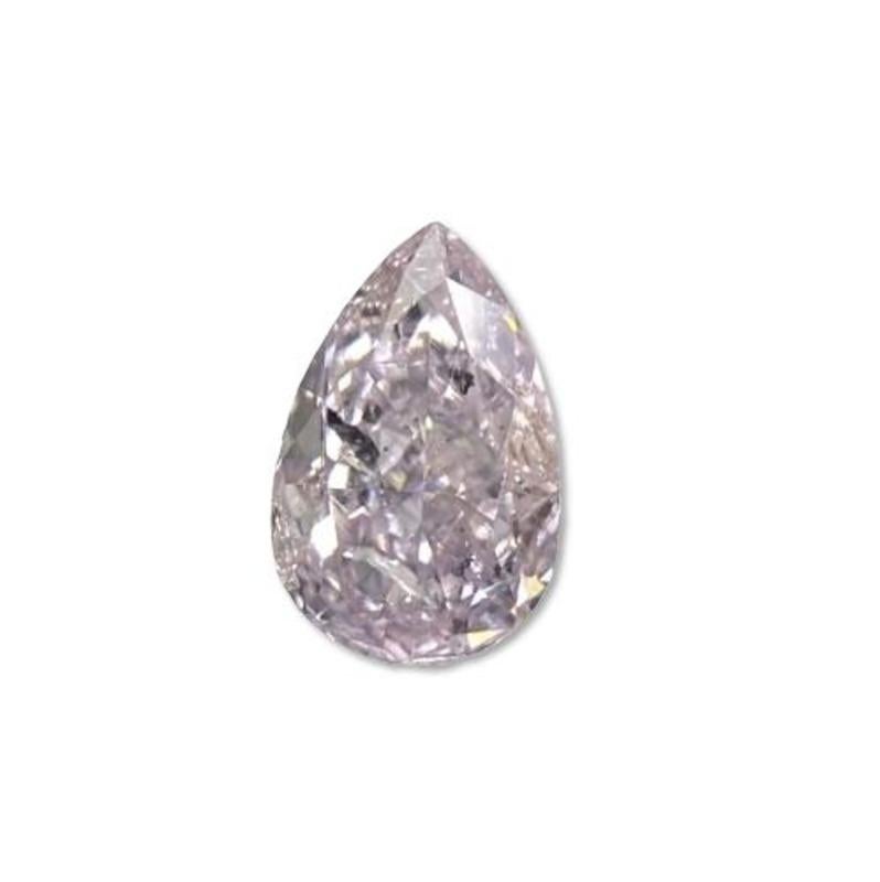 Taglio brillante GIA Certified Fancy Purplish Pink Natural 0.16ct Pear Modified Brilliante Diamond in vendita