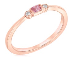 GIA Certified Fancy Purplish Pink Radiant Stackable Band Ring