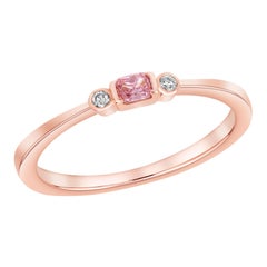GIA Certified Fancy Purplish Pink Radiant Stackable Band Ring