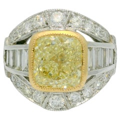GIA certified Fancy yellow 5.01 Carat Diamond ring