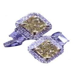 GIA Certified Fancy Yellow Brownish Diamonds Ct 2 Contrarie Ring