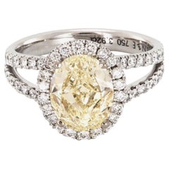 GIA Certified Fancy Yellow Ct 2, 60 on Fabulous Ring in Gold