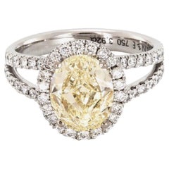 GIA Certified Fancy Yellow Ct 2, 60 su Anello favoloso in oro