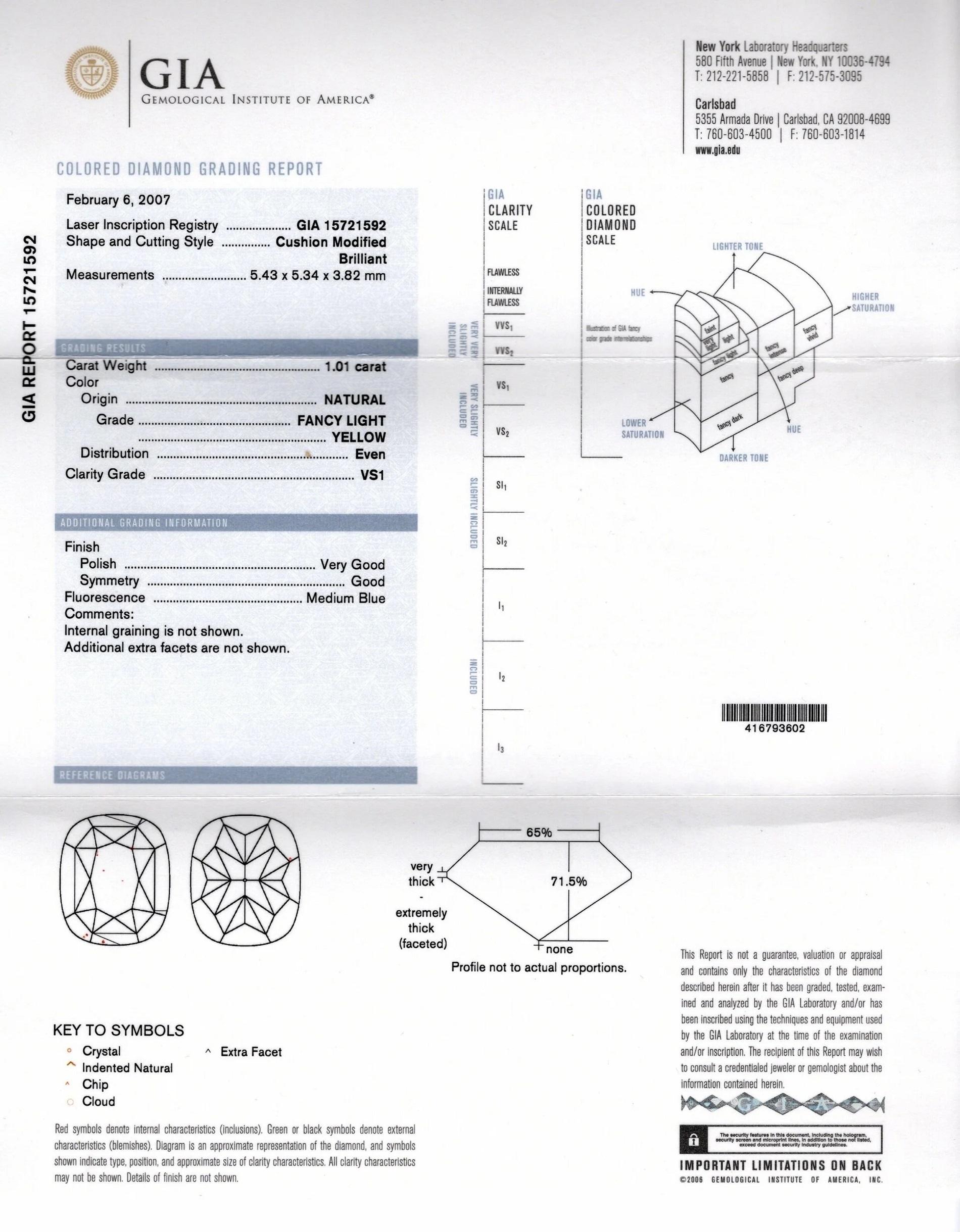 GIA Certified Fancy Yellow Cushion Cut Diamond Ring In New Condition In Rome, IT