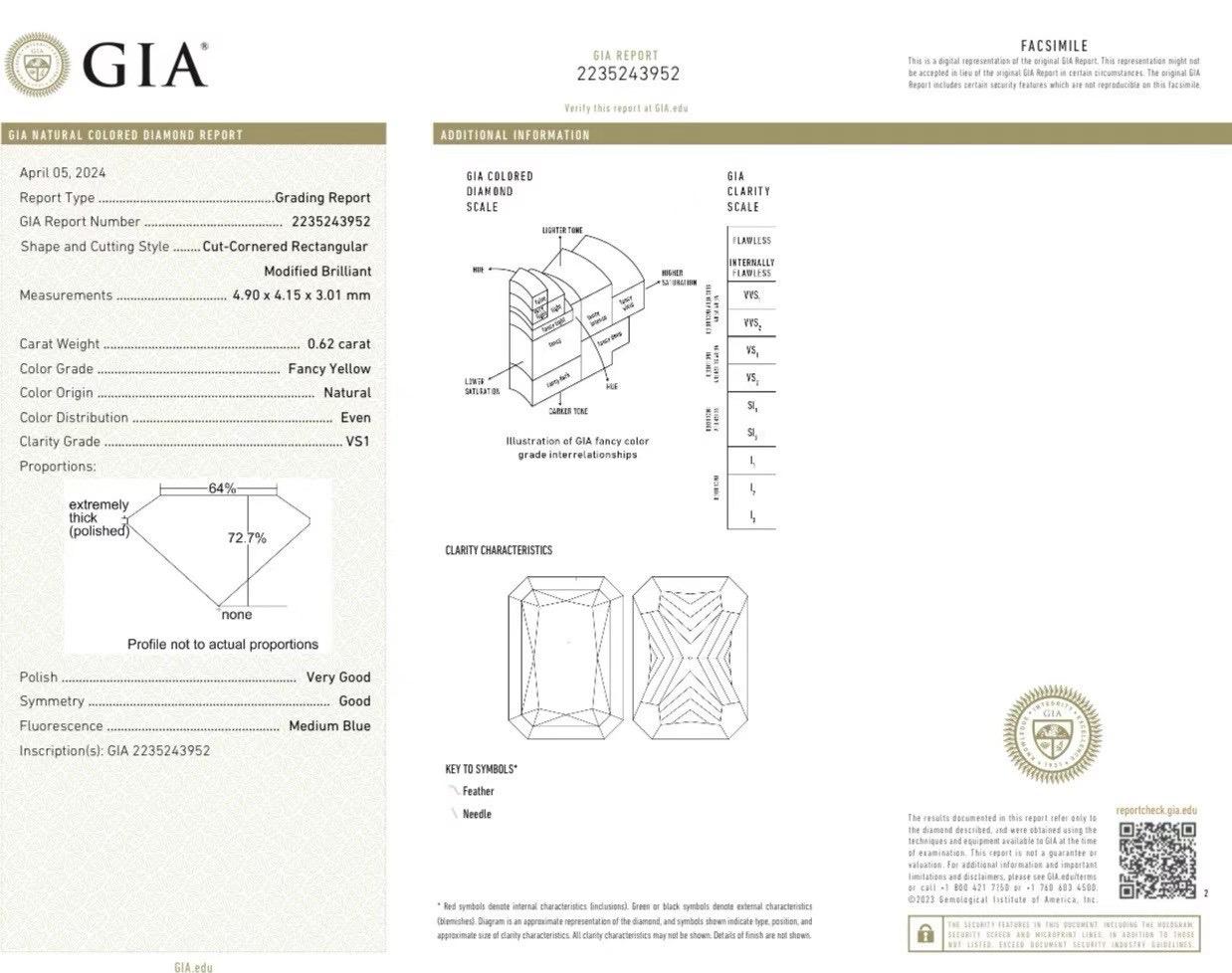 Women's or Men's GIA Certified Fancy Yellow Diamond 18K White Gold Dangle Earrings with Diamonds For Sale