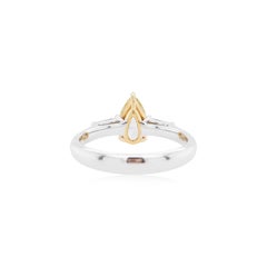 GIA Certified Yellow Diamond White Diamond 18K Gold Engagement Ring