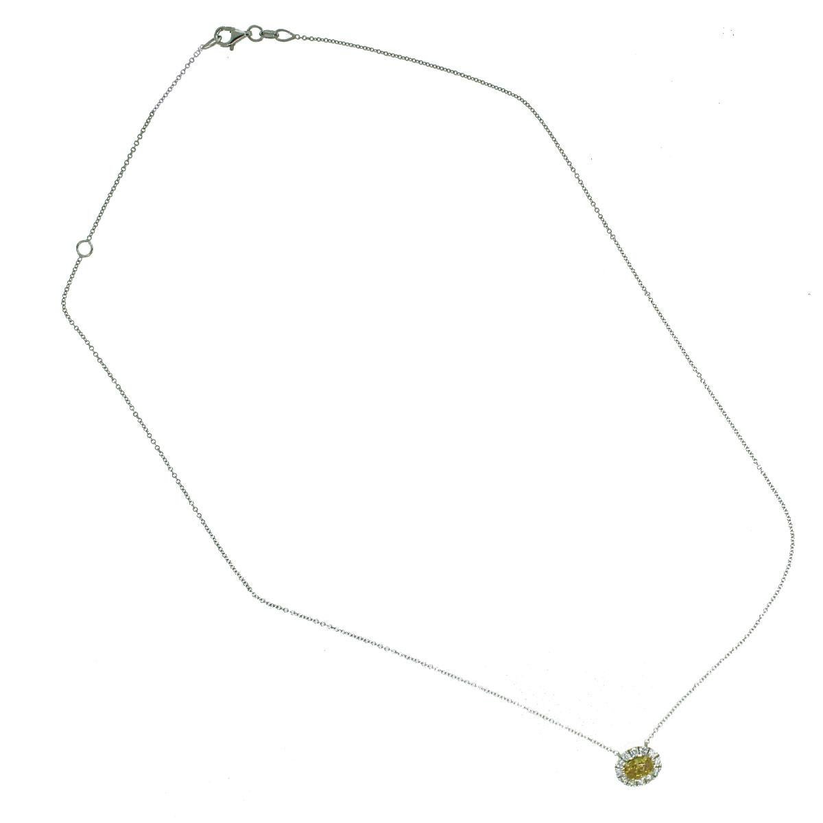 Women's GIA Certified Fancy Yellow Diamond Necklace