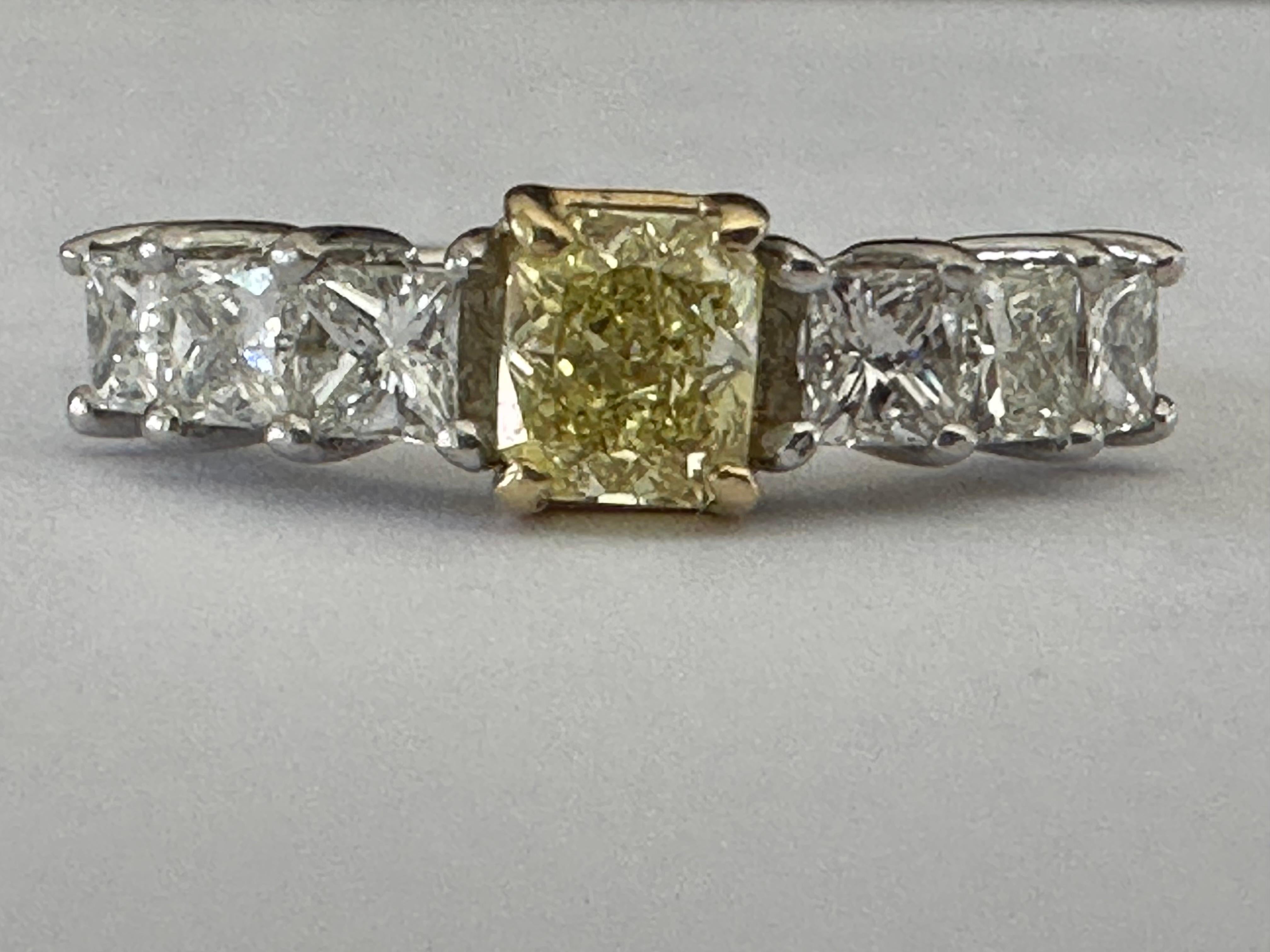 For Sale:  GIA Certified Fancy Yellow Diamond Ring 2