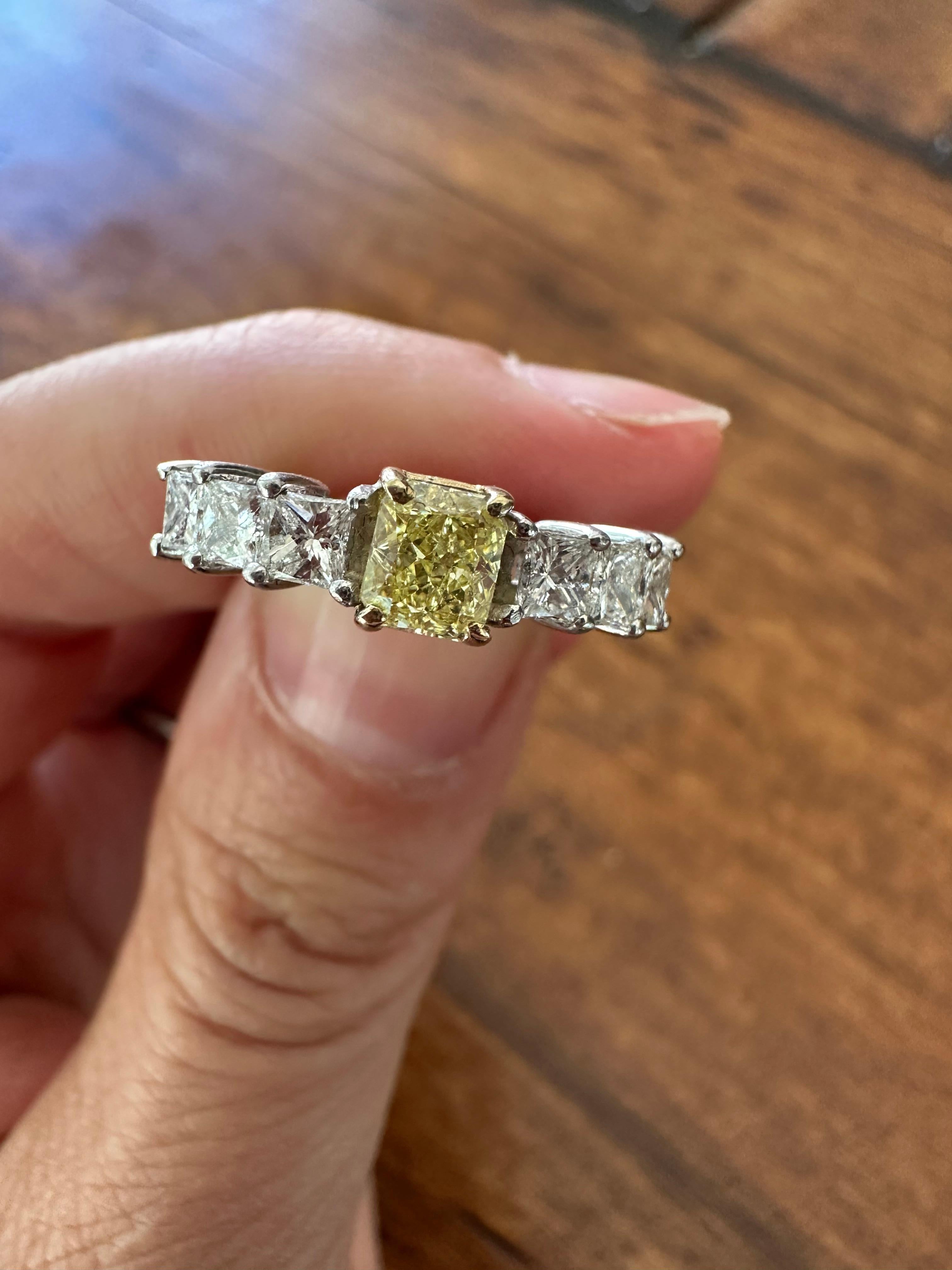 For Sale:  GIA Certified Fancy Yellow Diamond Ring 6