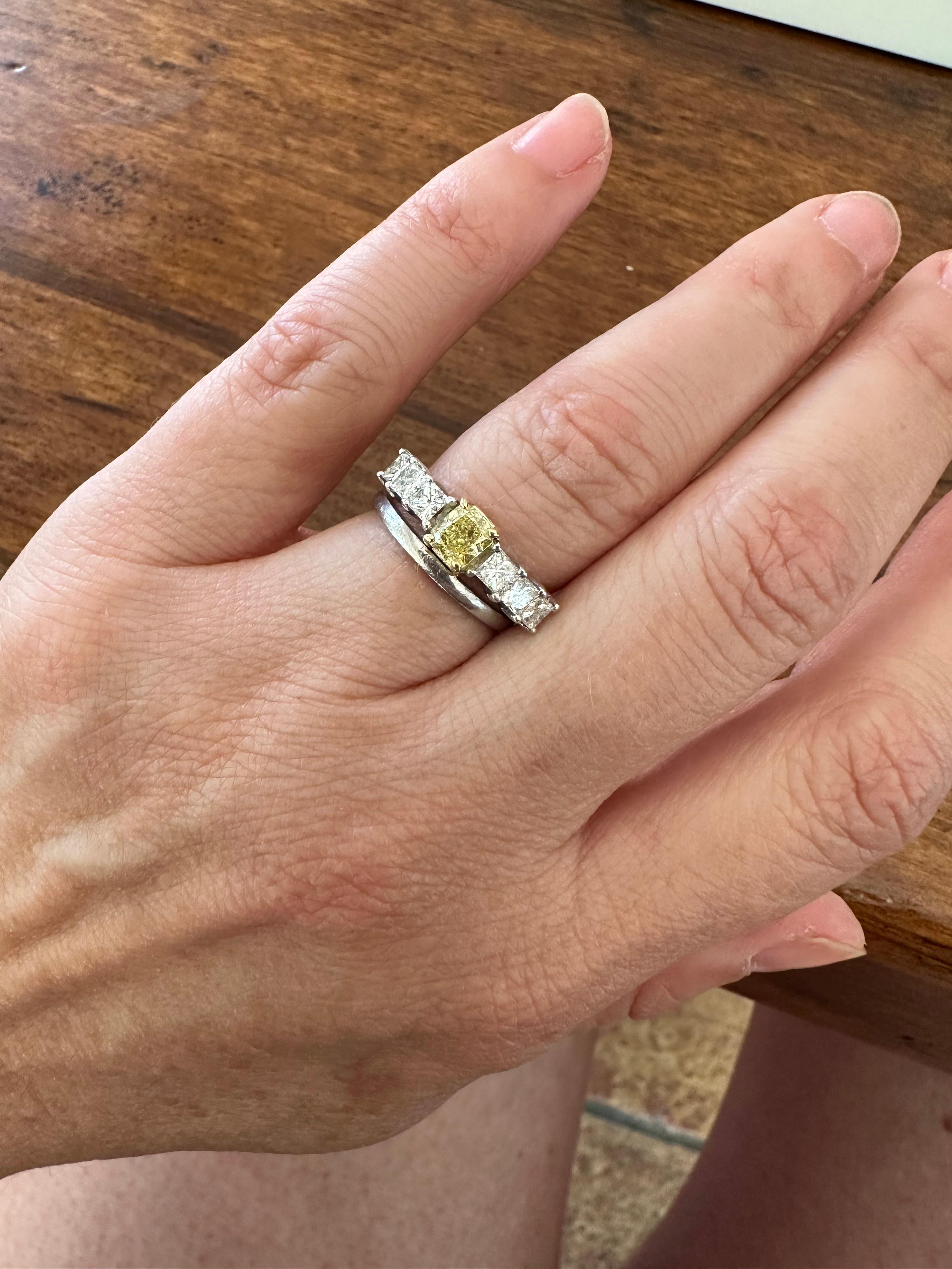 For Sale:  GIA Certified Fancy Yellow Diamond Ring 8