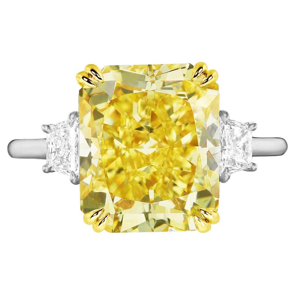 Solitaire, 3.5 Carat Fancy Yellow, Halo Ring, GIA Certified VS Diamond ...