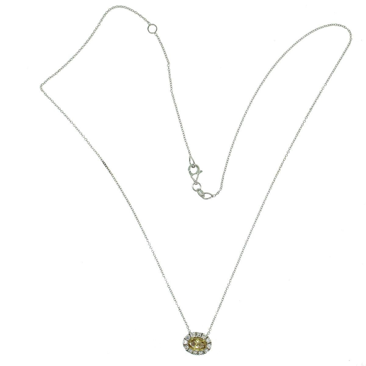 GIA Certified Fancy Yellow Necklace In New Condition In Boca Raton, FL