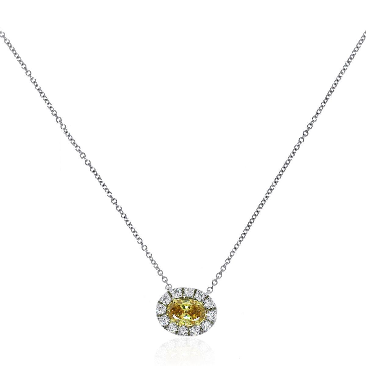 Women's or Men's GIA Certified Fancy Yellow Necklace