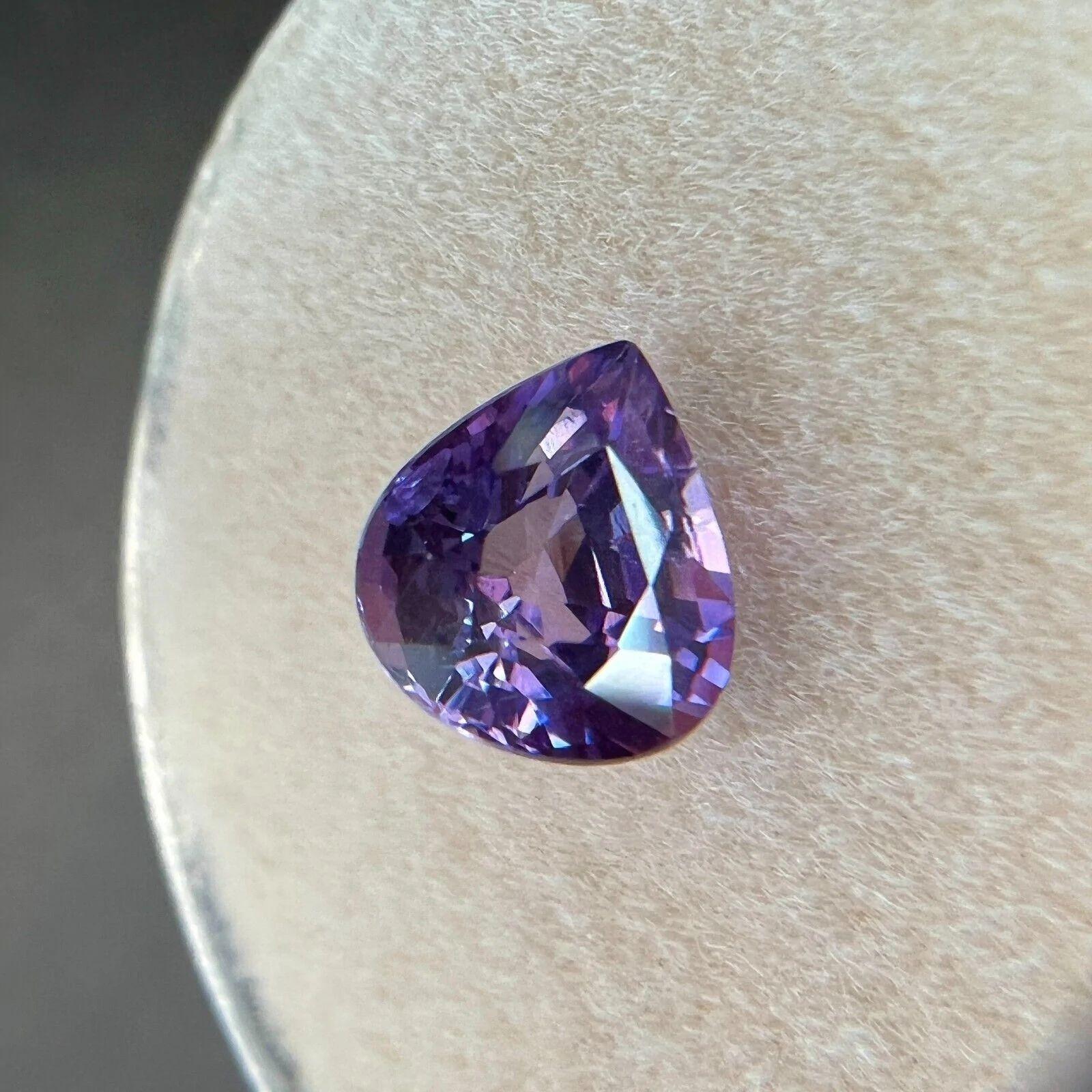 GIA Certified Fine Deep Pink Purple 1.30ct Sapphire Pear Cut Rare Gem 6.9x6.2mm im Angebot 1