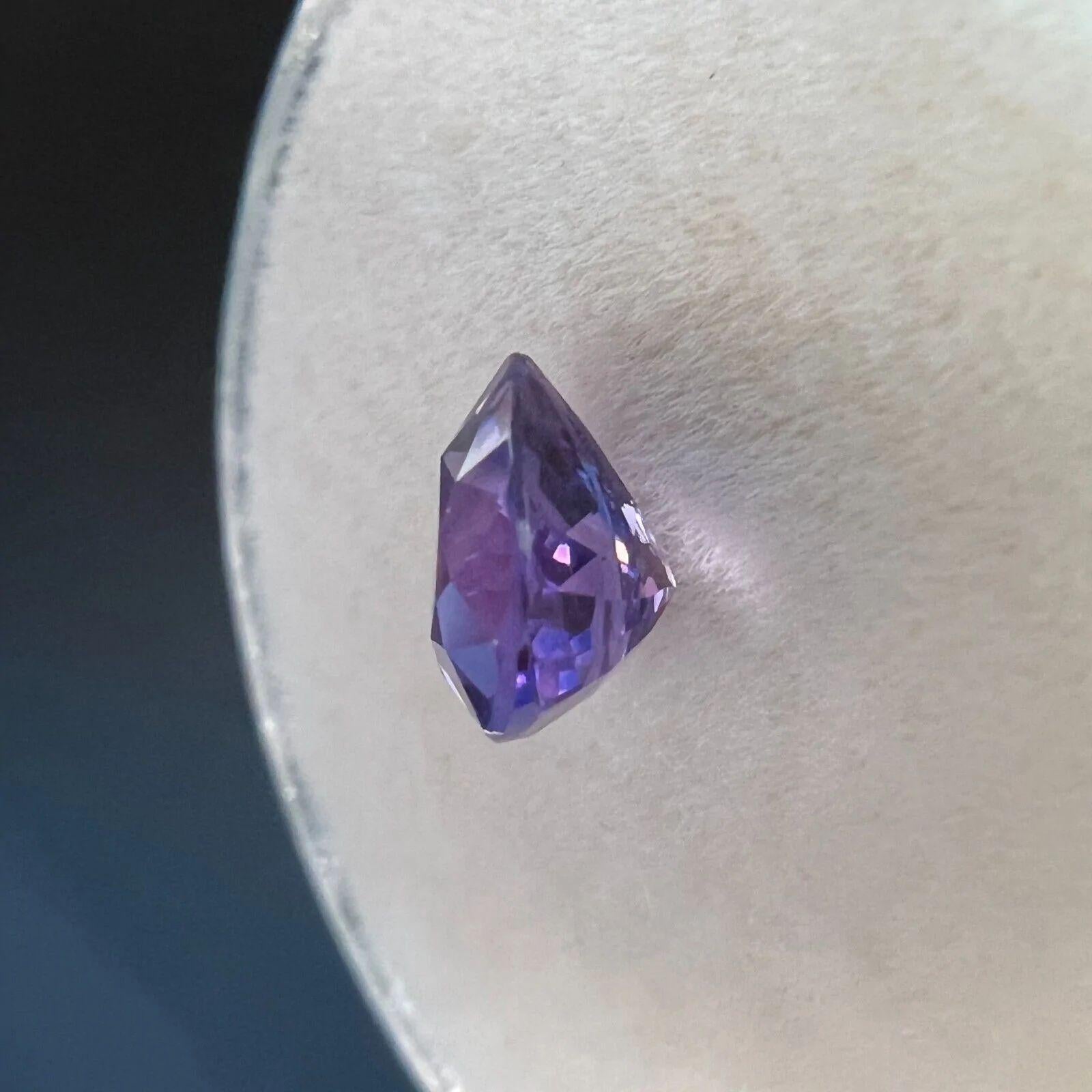 GIA Certified Fine Deep Pink Purple 1.30ct Sapphire Pear Cut Rare Gem 6.9x6.2mm 3