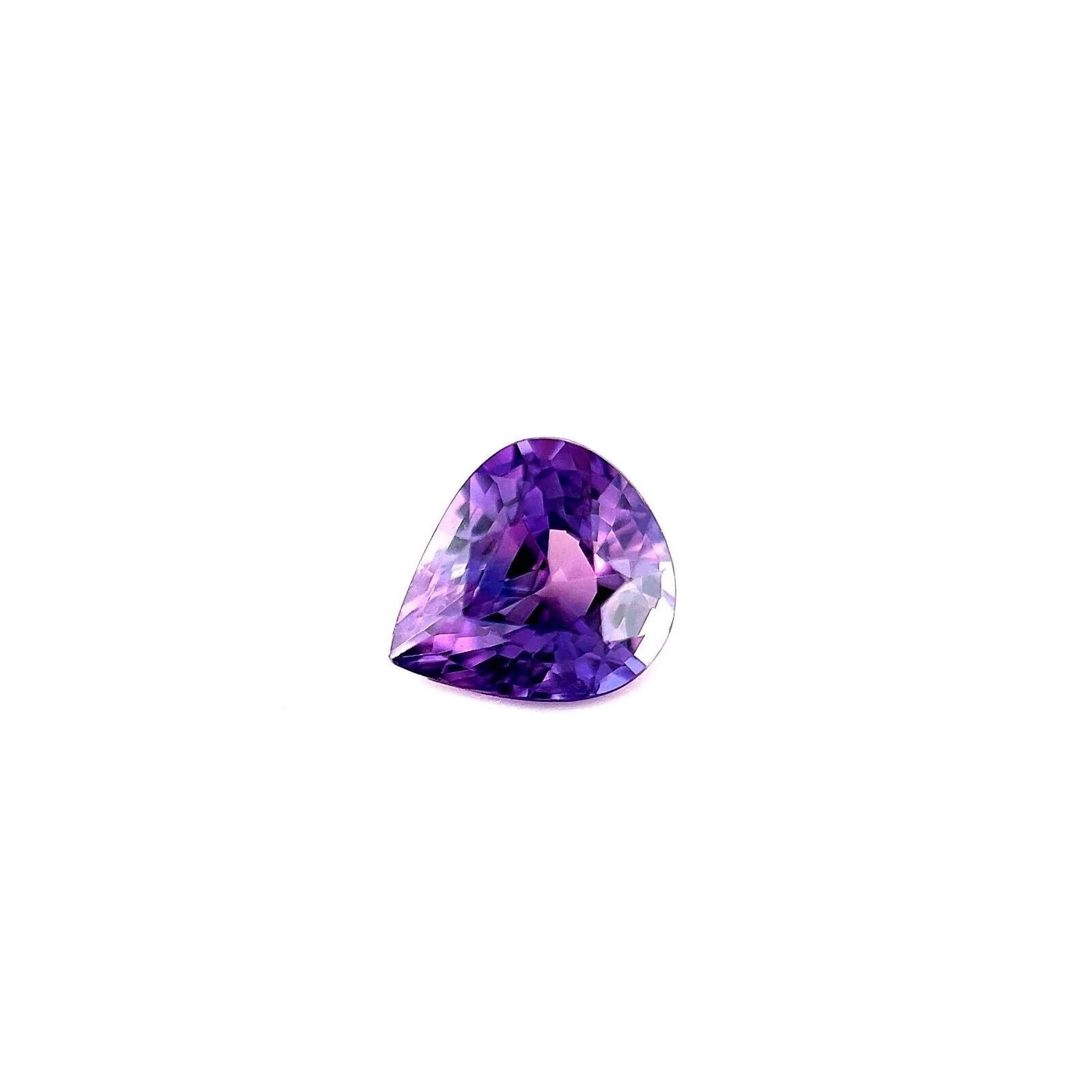 GIA Certified Fine Deep Pink Purple 1.30ct Sapphire Pear Cut Rare Gem 6.9x6.2mm im Angebot
