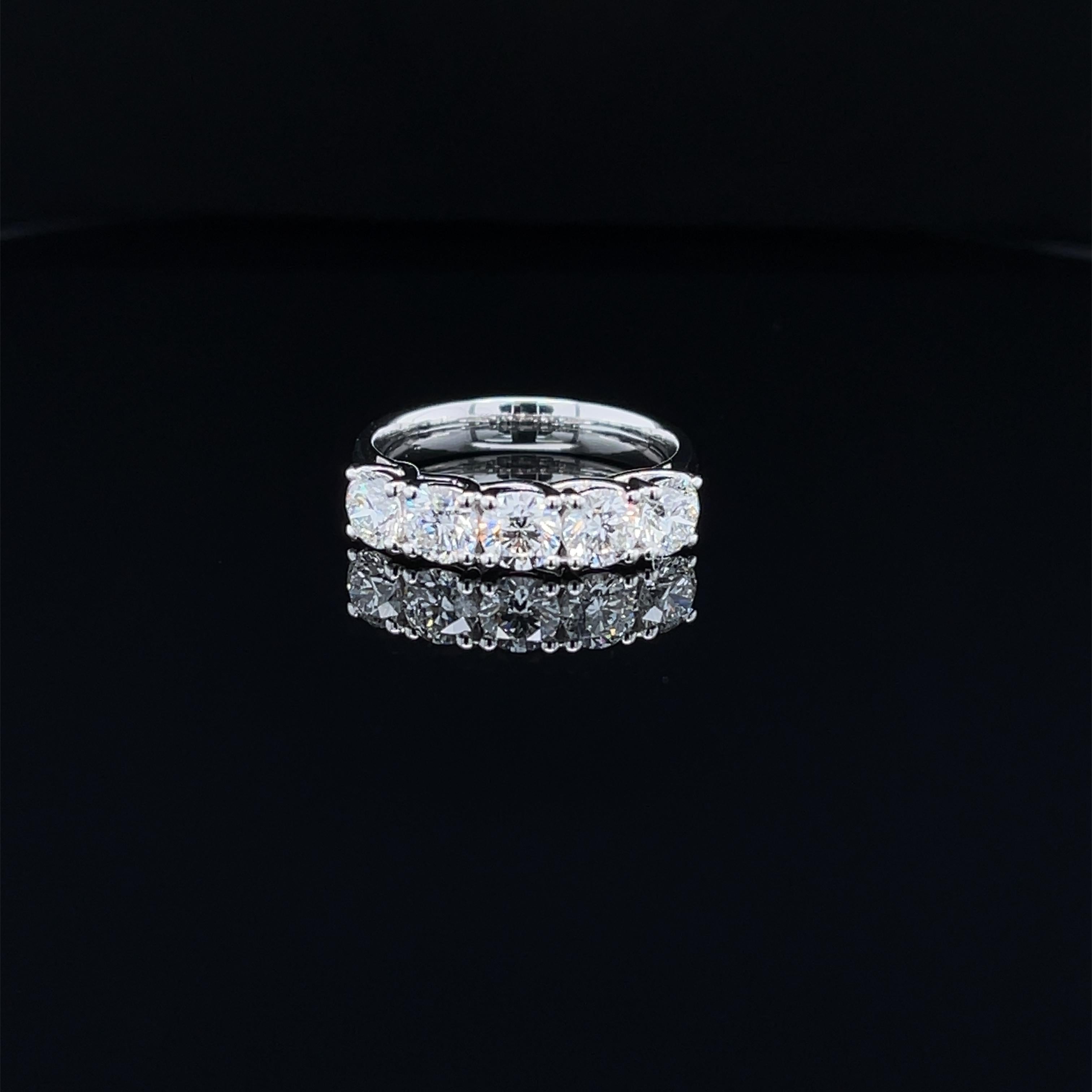 GIA Five Diamond Ring 1.50 CTW in 18K White Gold 10