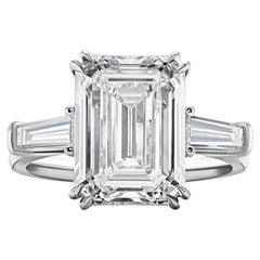 GIA Certified Flawless Clarity 2.06 Carat Three Stone Diamond Ring