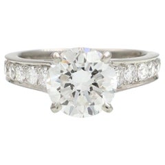 GIA certified Flawless, F colour 1.92ct round brilliant cut diamond ring 
