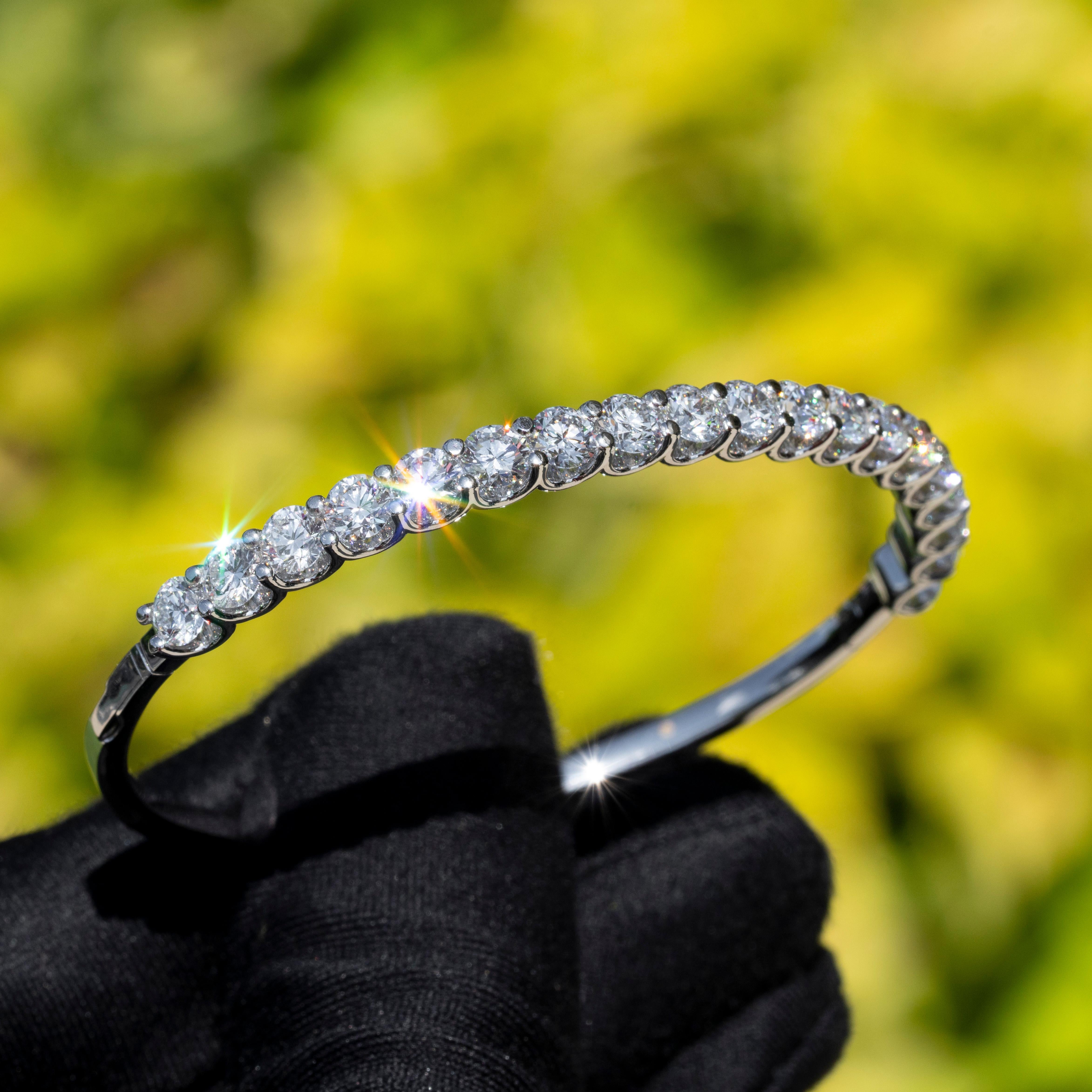 GIA-zertifizierter lupenreiner natürlicher runder Brillant Diamant-Armreif (Rundschliff)