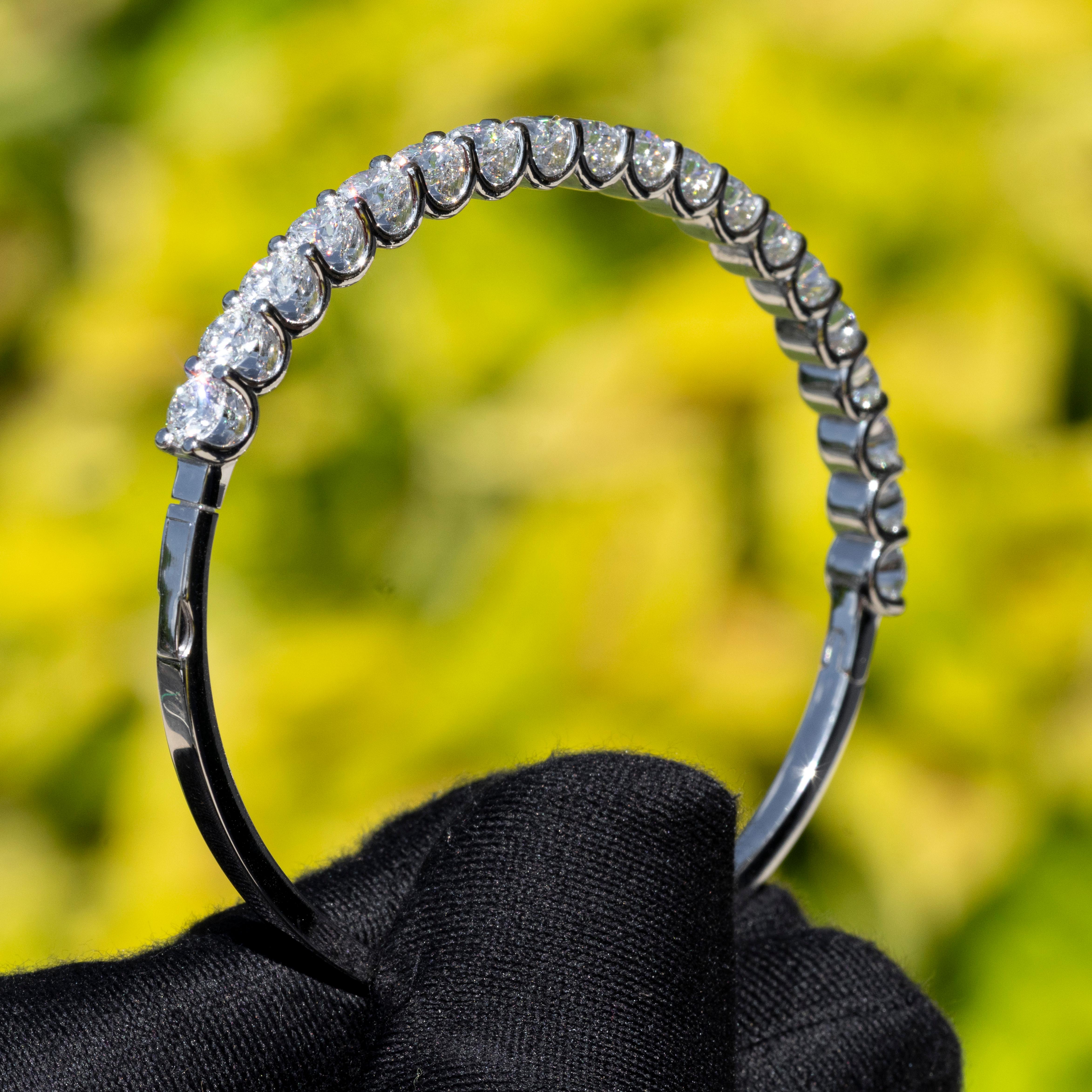 GIA-zertifizierter lupenreiner natürlicher runder Brillant Diamant-Armreif für Damen oder Herren