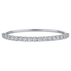 Bracelet jonc en diamants ronds brillants naturels sans défaut certifiés GIA